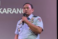 Asisten Potensi Dirgantara Kepala Staf Komando Operasi Udara Nasional TNI Angkatan Udara Marsekal Pertama TNI Fajar Adriyanto memberi paparan dalam acara bertajuk, “Morotai and Beyond”, yang digelar di Jakarta, Jumat (13/9/2024).