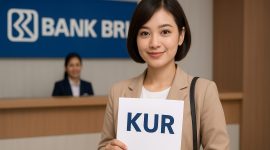 seorang Wanita sedang berada di bank BRI untuk mengajukan KUR BRI September 2025, menggambarkan kemudahan akses pinjaman bagi pelaku UMKM