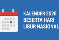 Daftar Lengkap Kalender 2026 Beserta Hari Libur Nasional 