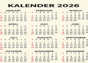 Kalender 2026 Lengkap dengan Tanggal Merah, Libur Nasional, dan Cuti Bersama