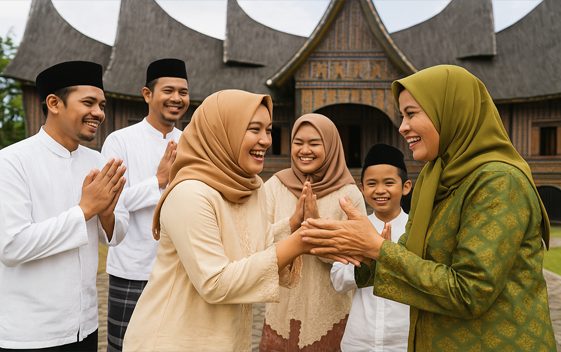 Ilustrasi, Suasana hangat Ramadan 2026 Muhammadiyah masyarakat berkumpul bersama keluarga, menikmati hidangan khas berbuka puasa, dan mempersiapkan diri menyambut Idul Fitri dengan tradisi unik serta nuansa kebersamaan yang kental.