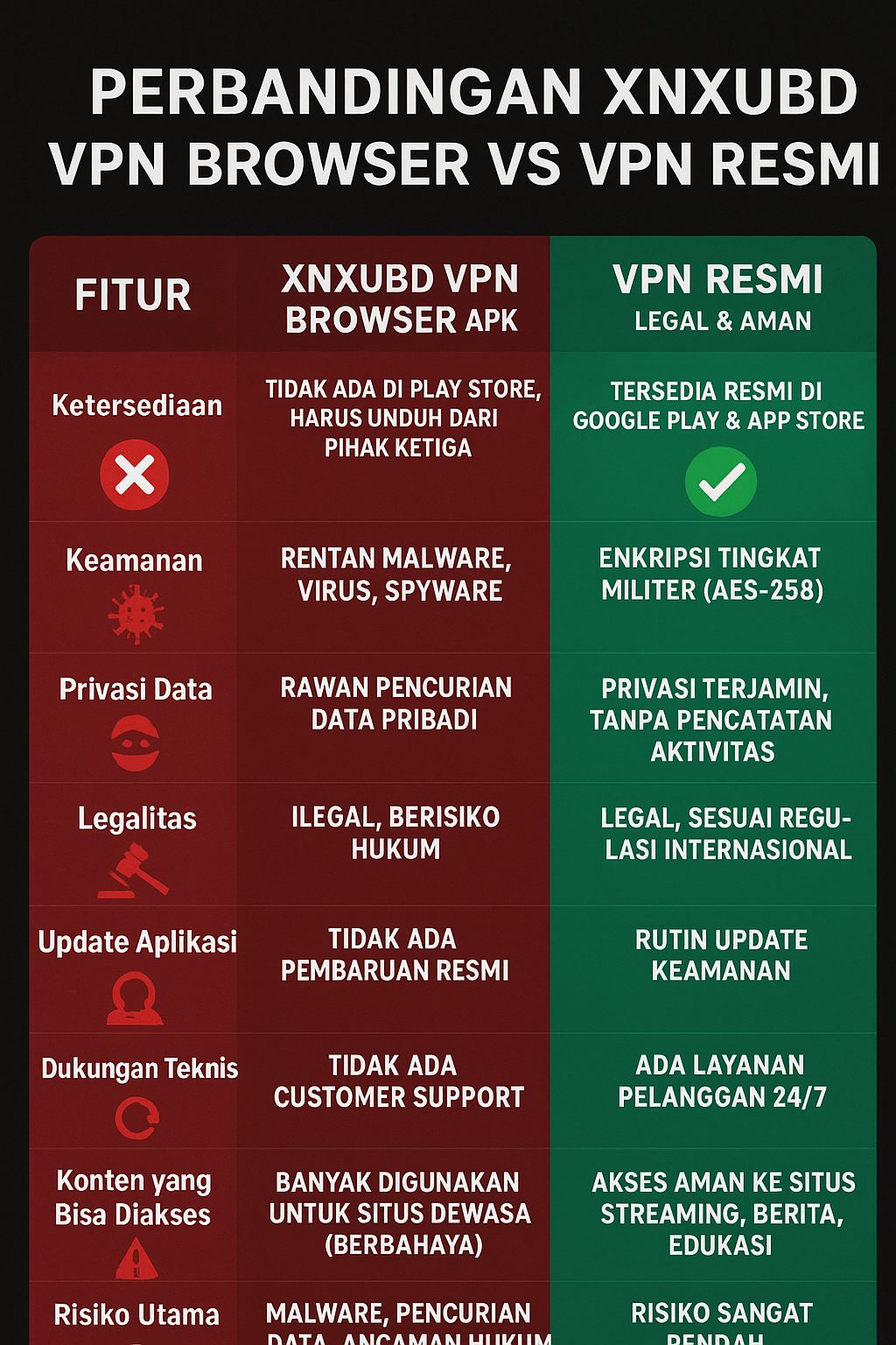 Perbandingan Xnxubd VPN Browser APK