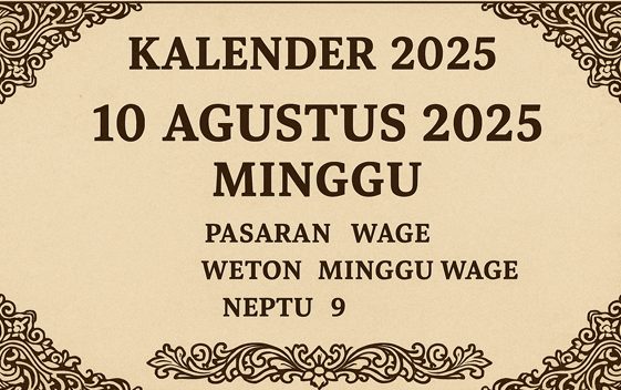 Weton 10 Agustus 2025 menurut primbon jawa