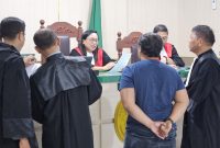 Sidang lanjutan terdakwa Rahmadi, menghadirkan saksi polisi di PN Tangjungbalai, Kamis (14/8/2025)