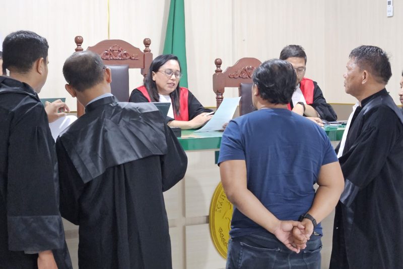 Sidang lanjutan terdakwa Rahmadi, menghadirkan saksi polisi di PN Tangjungbalai, Kamis (14/8/2025)