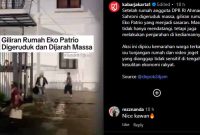 Massa mulai berkumpul di depan kompleks rumah Eko sejak pukul 19.00 WIB. Awalnya, mereka hanya berada di depan kompleks, sebab jalan menuju kediaman juga ditutup portal.