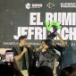 El Rumi (kiri) dan Jefri Nichol (kanan) saat konferensi pers Superstar Knockout (SKO) Vol.3 di Jakarta, Jumat (11/7/2025). (ANTARA/Muhammad Ramdan)