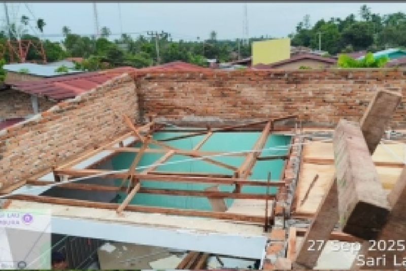 Pusat Pengendalian Operasi Penanggulangan Bencana (Pusdalops PB) Sumatera Utara mencatat sedikitnya 22 unit rumah rusak akibat cuaca ekstrem melanda Kabupaten Deli Serdang. Foto: Pusdalops Sumut