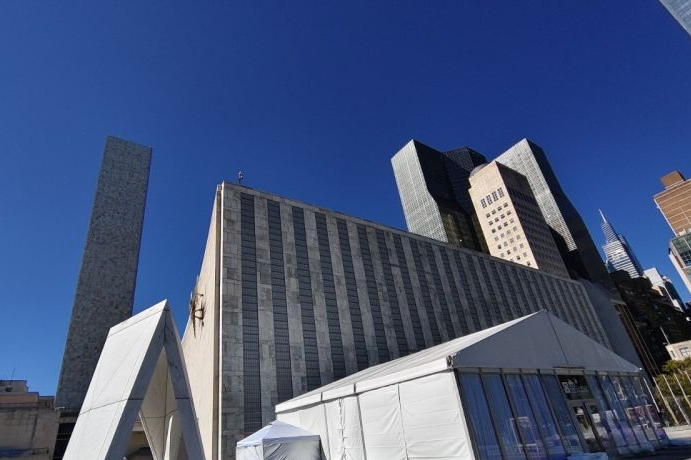 Markas Besar Perserikatan Bangsa-Bangsa (PBB) yang berdiri di kawasan Manhattan, New York, Amerika Serikat, Sabtu (20/9/2025). Foto: ANTARA