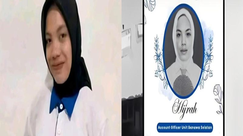 Kolase foto Hijrah (19), pegawai jasa keuangan pada koperasi milik Badan Usaha Milik Negara (BUMN) yang ditemukan tewas mengenaskan