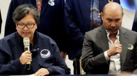 Anggota Majelis Tinggi Partai NasDem Lestari Moerdijat bersama Ketua Fraksi Partai NasDem Viktor Laiskodat. 