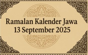 Kalender Jawa 13 September 2025