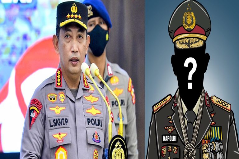 Pergantian Kapolri 2025 – Jenderal Listyo Sigit Prabowo dan siluet calon pengganti Kapolri berikutnya