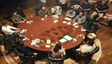 Presiden Prabowo mengeglar pertemuan dengan sejumlah media di Hambalang, Sabtu (6/9) lalu. 