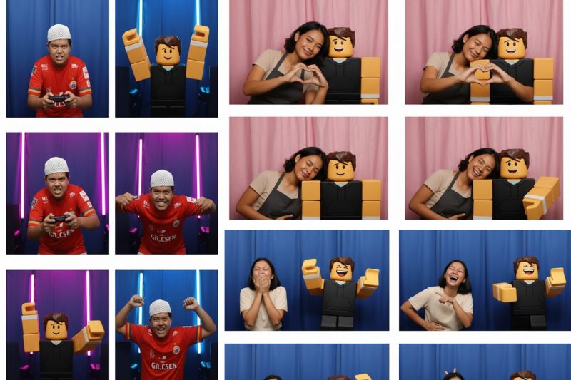 Contoh gambar Prompt Gemini AI Foto Strip Roblox Ala Photobox yang Lagi Viral