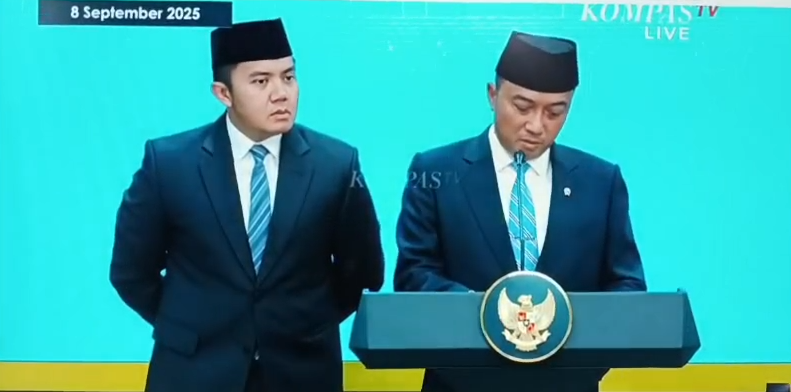 Mensesneg Prasetyo Hadi Reshuffle Kabinet Merah Putih di Istana Negara (youtube Kompas TV)