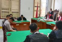 Dua mantan Kepala Sekolah, Sulistio dan Muhammad Kamil terdakwa kasus korupsi dana BOS menjalani sidang putusan di Pengadilan Tipikor Medan, Rabu (3/9/2025)