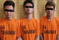 Tiga warga Binjai ditangkap polisi saat menjajakan barang haram di dekat rumah ibadah. Foto: Dok.Polres Binjai