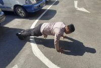 Brigadir Surya dihukum push up di Polrestbes Medan (dok.Kasi Humas Prestabes Medan)