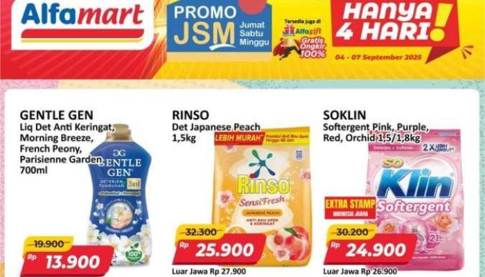 Belanja Murah Promo Akhir Pekan di JSM Alfamart 6-7 September 2025: Harga Spesial untuk Deterjen Rinso dan So Klin