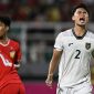Ekspresi pesepak bola Timnas U-23 Indonesia Muhammad Ferarri (kanan) setelah gagal memasukkan bola ke gawang Timnas U-23 Laos dalam Kualifikasi Grup J Piala Asia U-23 2026 di Stadion Gelora Delta Sidoarjo, Jawa Timur, Rabu (3/9/2025).