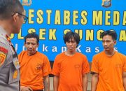 Beraksi di Empat Lokasi, 3 Pelaku Curanmor Ditangkap Polsek Sunggal, Residivis Ditembak