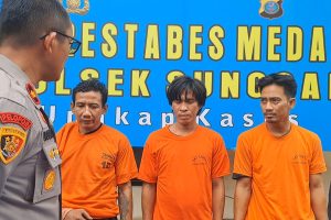Beraksi di Empat Lokasi, 3 Pelaku Curanmor Ditangkap Polsek Sunggal, Residivis Ditembak