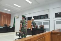 Pembacaan dakwaan terhadap Sertu Riza Pahlivi, dalam kasus dugaan penyiksaan MHS (15) di Pengadilan Militer 1, Jalan Nguman Surbakti, Kota Medan. Kamis (2/10/2025). Foto: Dok. LBH Medan