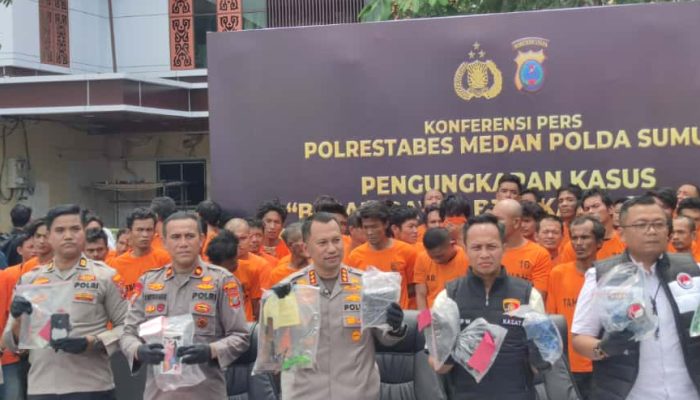 Polrestabes Medan Ungkap 61 Kasus Kejahatan Jalanan dan Premanisme Selama 8 Hari