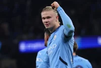 Mesin gol Manchester City, Erling Haaland, cetak 2 gol saat tumbangkan Everton