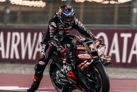 Pembalap Aprilia Racing Jorge Martin menjalani sesi latihan di Qatar. 