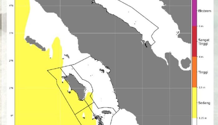 BMKG Peringatkan Gelombang Tinggi hingga 2,5 Meter dan Hujan Lebat di Sumut 6–9 Oktober 2025