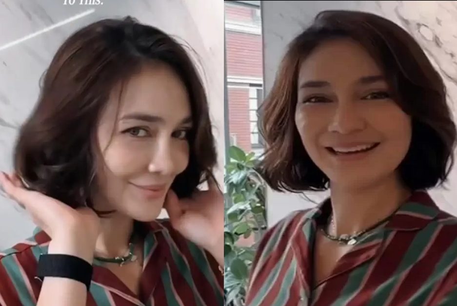 Luna Maya awet muda di usia 40-an tampil dengan rambut pendek modern dan kulit sehat bercahaya.