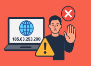 Ilustrasi keamanan siber memperingatkan pengguna terhadap risiko akses situs berbahaya dari IP 185.63.253.200 Simontok.