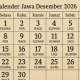 Penanggalan Jawa Desember 2026