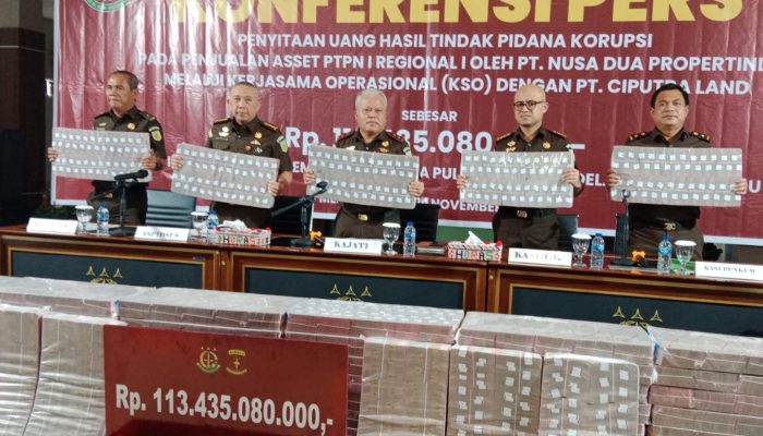 Kejati Sumut Terima Pengembalian Kerugian Negara Rp113 Miliar Terkait Kasus Korupsi Penjualan Aset PTPN I