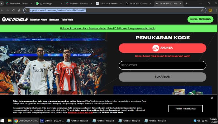 Klaim Reward Kode Redeem FC Mobile Terbaru November 2025 Edisi Halloween