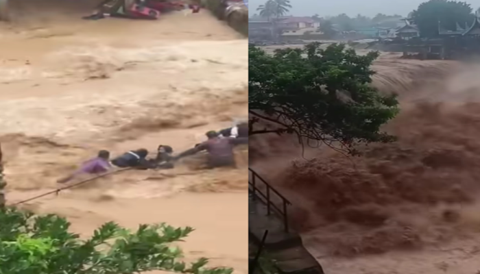 Debit Sungai Batang Kuranji Melonjak, Warga Batu Busuk Padang Terseret Arus Banjir Bandang