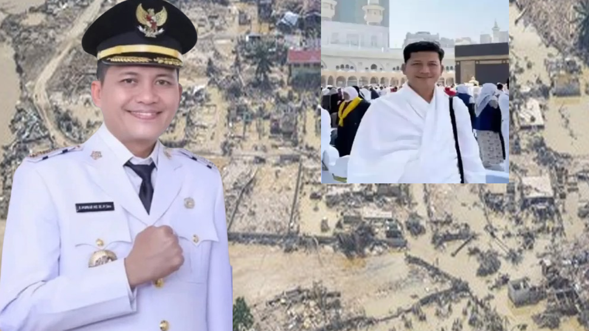 Foto Bupati Aceh Selatan Mirwan MS yang menjadi sorotan publik setelah tetap berangkat umrah saat wilayahnya terdampak banjir dan longsor.