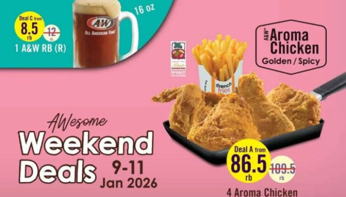 Promo Murah Meriah A&W Weekend Deals Januari 2026: Paket Aroma Chicken & Cheeseburger Gratis