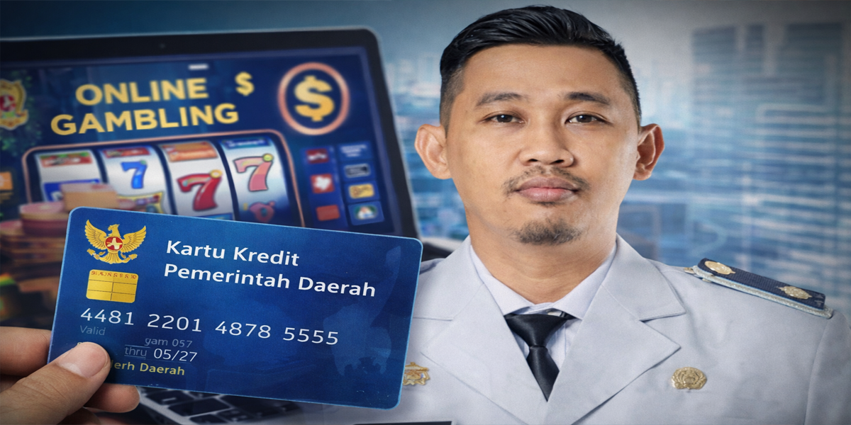 Ilustrasi Camat Medan Maimun Almuqarrom Natapradja dan Kartu Kredit Pemerintah Daerah terkait kasus dugaan penyalahgunaan KKPD untuk judi online.