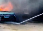 mobil listrik terbakar di Medan