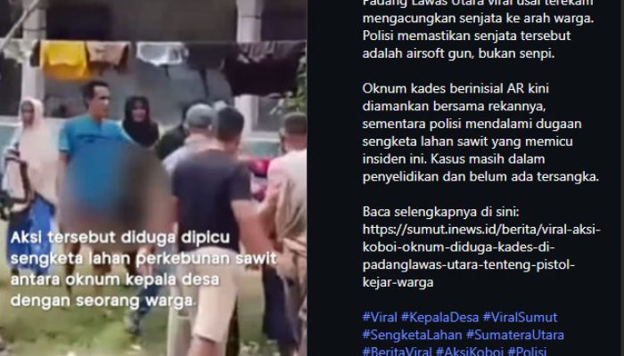 Sok Jago! Aksi Koboy Oknum Kades di Padang Lawas Utara Acungkan Senpi Bikin Warga Panik