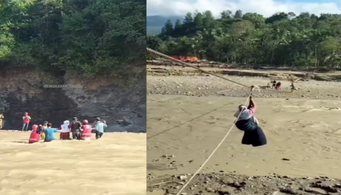 Demi Warga Terisolasi, Nakes Aceh Tengah Bertaruh Nyawa Seberangi Sungai Deras