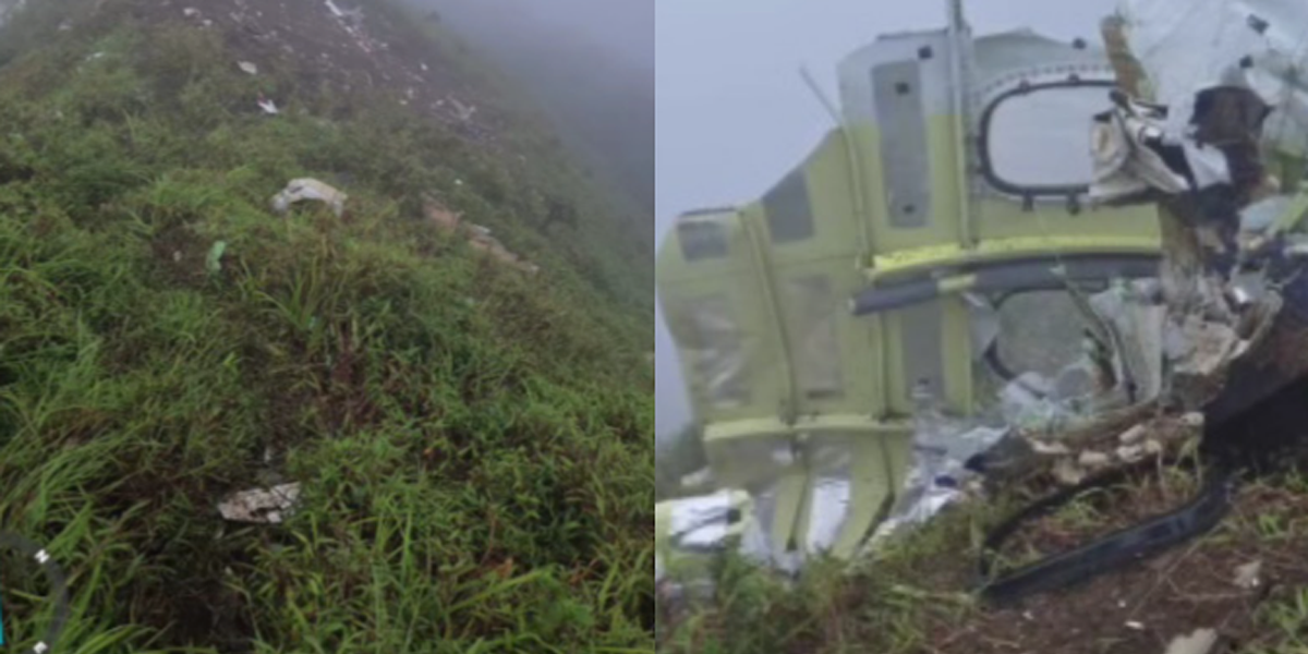 Serpihan pesawat ATR 42-500 milik Indonesia Air Transport yang diduga jatuh di Gunung Bulusaraung, Maros, Sulawesi Selatan