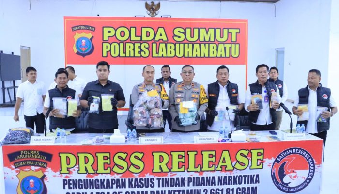 Polres Labuhanbatu Ungkap Peredaraan Narkotika Senilai 7,4 Miliar dari Residivis Kambuhan 