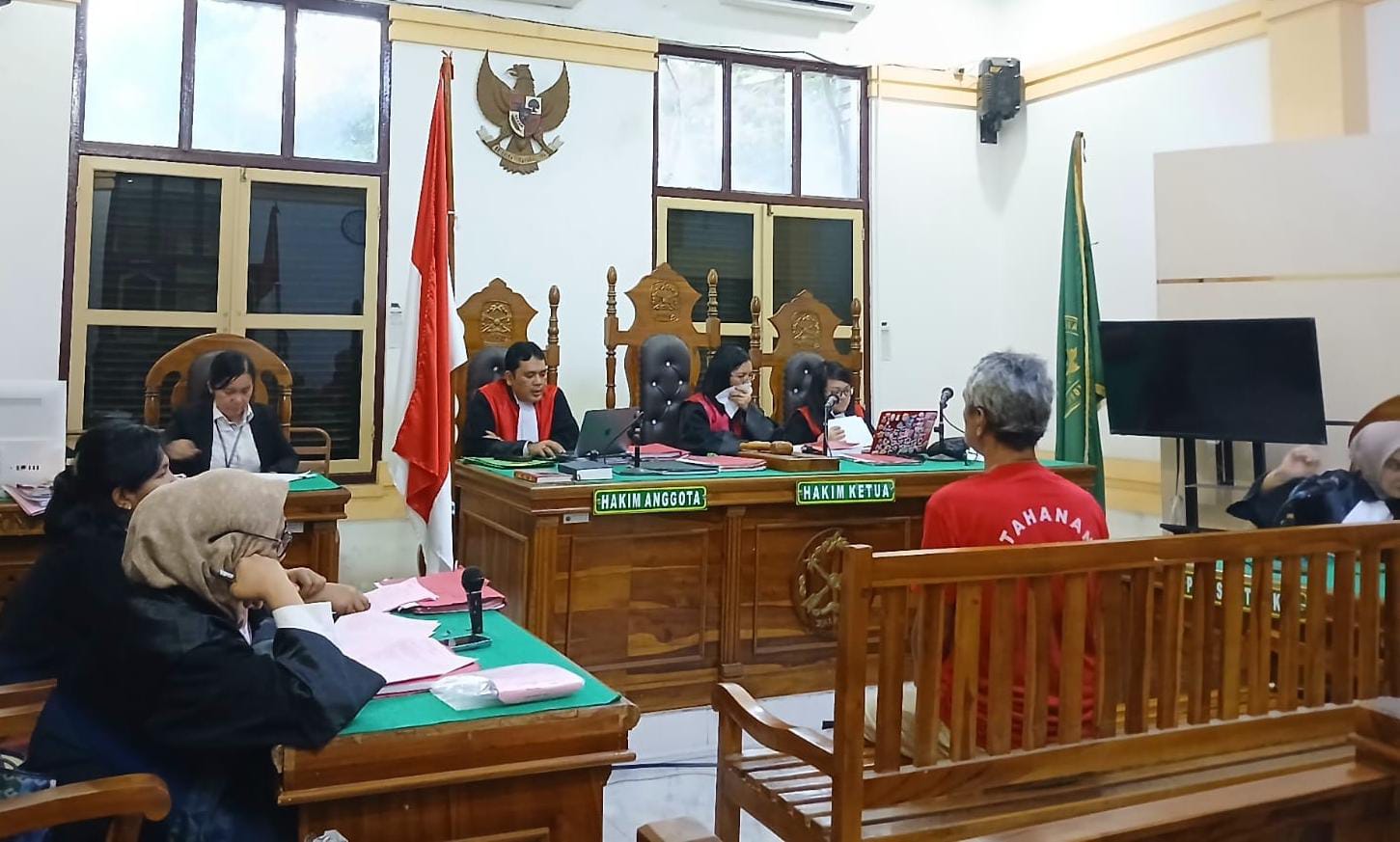 Ali Syahbana Munthe terdakwa perdagangan beruang madu saat sidang vonis di PN Medan