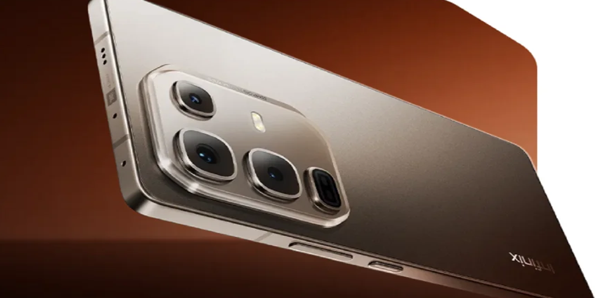 Desain Infinix Note 60 Pro dengan dot matrix display dan modul kamera modern.