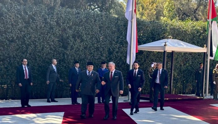 Prabowo Disambut Raja Abdullah II di Istana Basman, Awali Lawatan Resmi ke Yordania