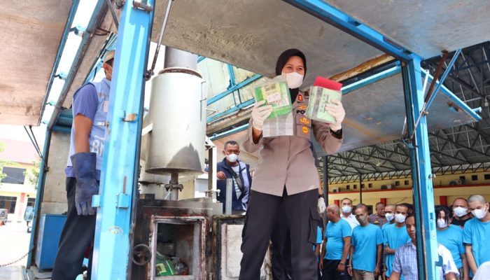 Polresta Deli Serdang Musnahkan Barang Bukti Narkoba Senilai Rp7 Miliar